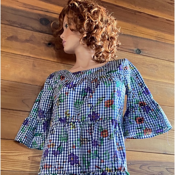 NWT $175 ROMEO & JULIET COUTURE Gingham & Floral Print DRESS Size Medium - Picture 15 of 16